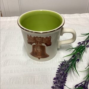 Vintage LIBERTY BELL Coffee Mug Cup Taylor International USA Lime Green …
